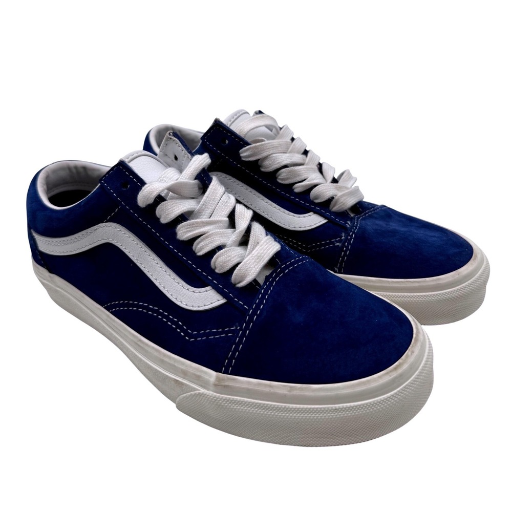 Vans Old Skool Sneakers Mens 5 Womens 6.5 Blue‎ Excellent Water Repellent Suede